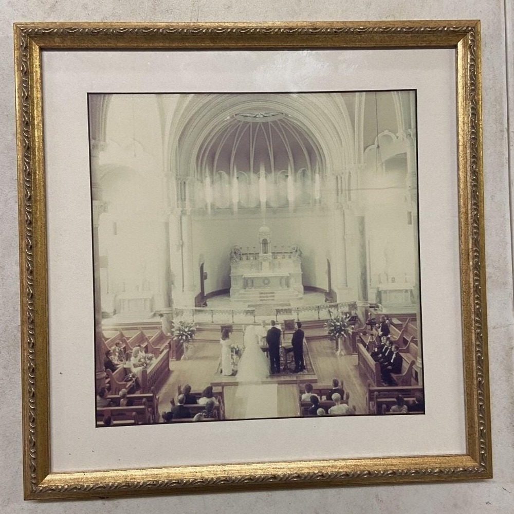 Vintage Ornated Framed Wedding Portrait 14INx14IN